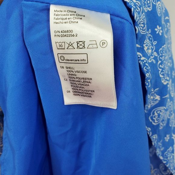 H&M Sleeveless Blue Skater Dress with Visible Back Zipper Size 10 - Picture 5 of 9